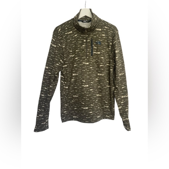 North face pullover jacket 1/2 zip logo front and back green mens size Medium - Picture 1 of 13